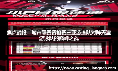 焦点战报：城市联赛资格赛三亚游泳队对阵天津游泳队的巅峰之战
